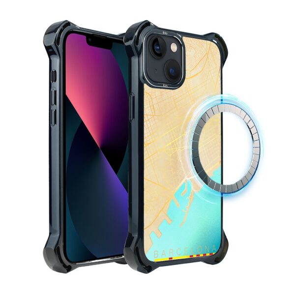Etui do iPhone 13, Ibizu DropGuard Ultra z MagSafe, Barcelona mapa (3)