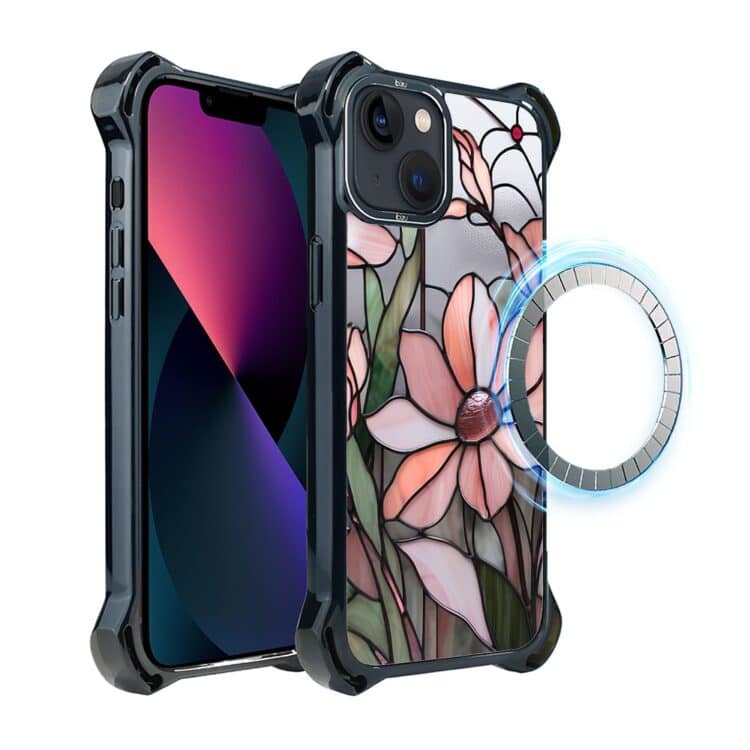 Etui do iPhone 13, Ibizu DropGuard Ultra z MagSafe, Barwy Szkła, Różowa magnolia (3)