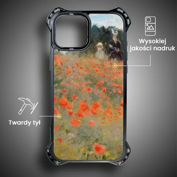 Etui do iPhone 13, Ibizu DropGuard Ultra z MagSafe, Claude Monet, pole maków (1)
