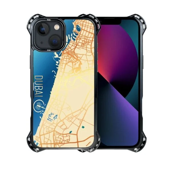 Etui do iPhone 13, Ibizu DropGuard Ultra z MagSafe, Dubai mapa (1)