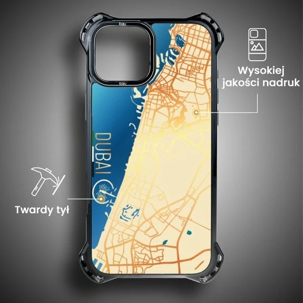 Etui do iPhone 13, Ibizu DropGuard Ultra z MagSafe, Dubai mapa (2)