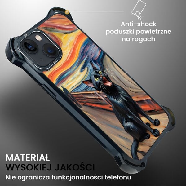 Etui do iPhone 13, Ibizu DropGuard Ultra z MagSafe, Edvard Munch, krzyk kota (6)