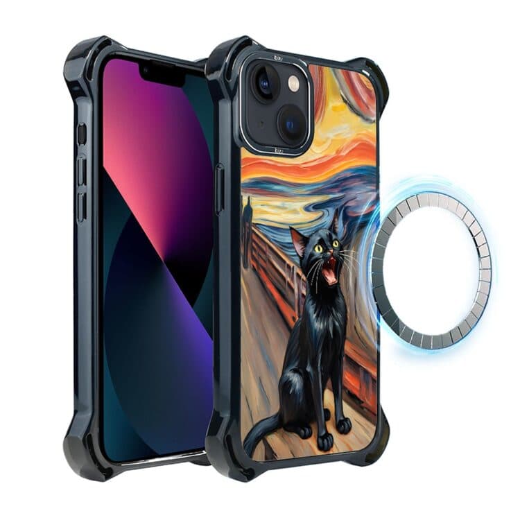Etui-do-iPhone-13-Ibizu-DropGuard-Ultra-z-MagSafe-Edvard-Munch-krzyk-kota-pop