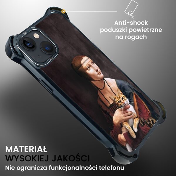 Etui do iPhone 13, Ibizu DropGuard Ultra z MagSafe, Leonardo Da Vinci, dama z kotem (6)