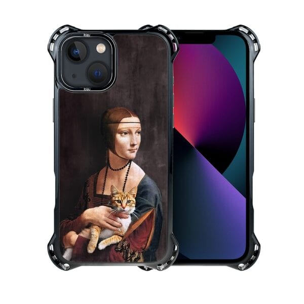 Etui do iPhone 13, Ibizu DropGuard Ultra z MagSafe, Leonardo Da Vinci, dama z kotem (8)