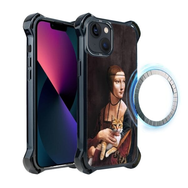 Etui-do-iPhone-13-Ibizu-DropGuard-Ultra-z-MagSafe-Leonardo-Da-Vinci-dama-z-kotem-pop