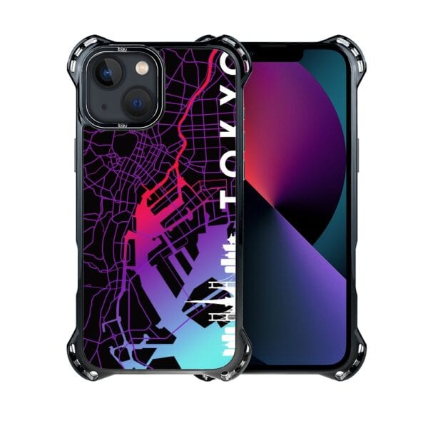 Etui do iPhone 13, Ibizu DropGuard Ultra z MagSafe, Tokyo mapa (1)