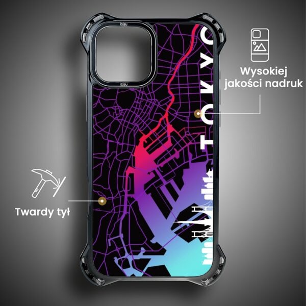 Etui do iPhone 13, Ibizu DropGuard Ultra z MagSafe, Tokyo mapa (2)