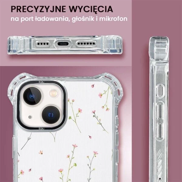 Etui do iPhone 13, Ibizu DropGuard Ultra z MagSafe, drobne różowe kwiatki (8)
