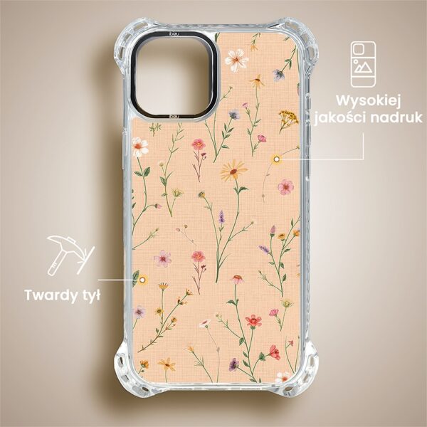 Etui do iPhone 13, Ibizu DropGuard Ultra z MagSafe, kwiaty różnokolorowe na cielistym tle (6)