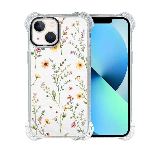 Etui do iPhone 13, Ibizu DropGuard Ultra z MagSafe, kwiaty różnokolorowe na jasnym tle (1)