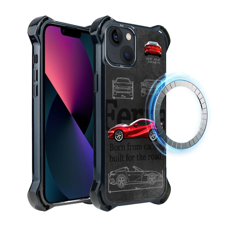 Etui do iPhone 13, Ibizu DropGuard Ultra z MagSafe, samochody, Ferrari (5)