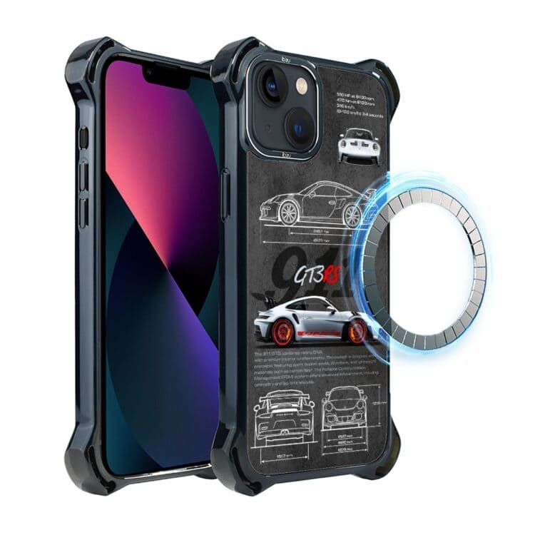 Etui do iPhone 13, Ibizu DropGuard Ultra z MagSafe, samochody, Porsche 911 (2)