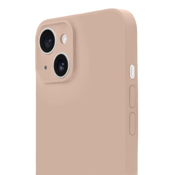 Etui do iPhone 13 silikonowe z mikrofibrą soft touch z osłoną na aparat, kawowe (5)