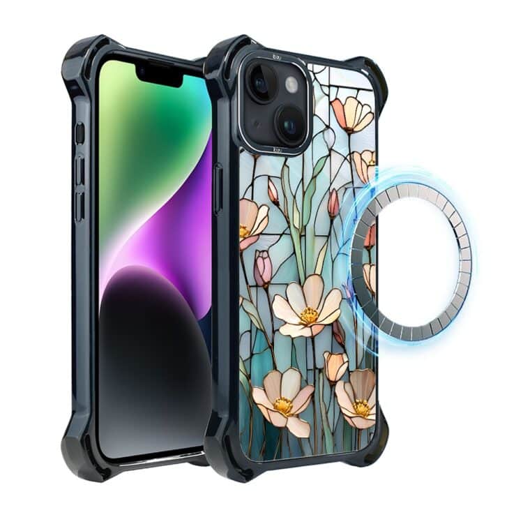 Etui do iPhone 14, Ibizu DropGuard Ultra z MagSafe, Barwy Szkła, Szept kwiatów polnych (3)