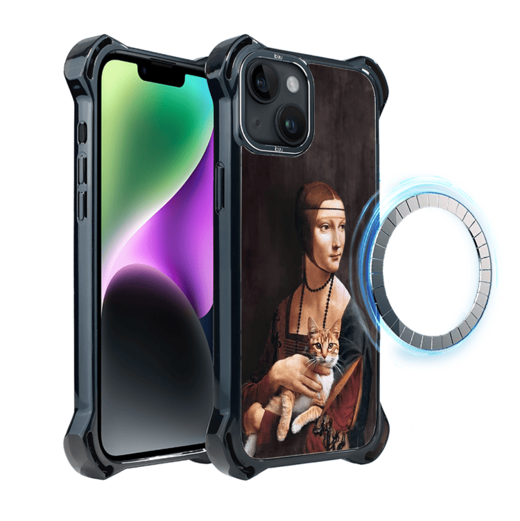 Etui-do-iPhone-14-Ibizu-DropGuard-Ultra-z-MagSafe-Leonardo-Da-Vinci-dama-z-kotem-pop