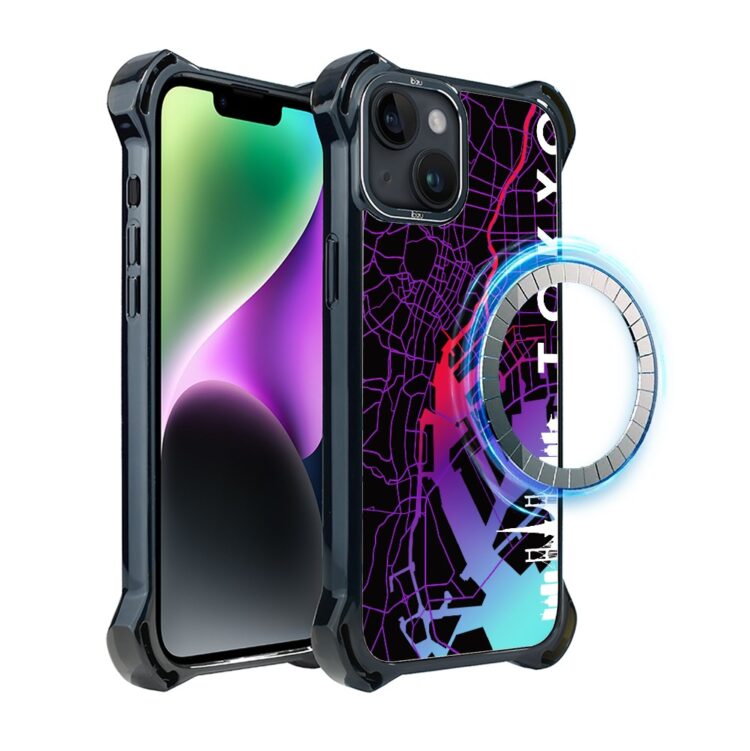 Etui do iPhone 14, Ibizu DropGuard Ultra z MagSafe, Tokyo mapa (3)