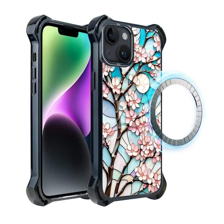 Etui do iPhone 14 Plus, Ibizu DropGuard Ultra z MagSafe, Barwy Szkła, Księżycowa Wiśnia (2)