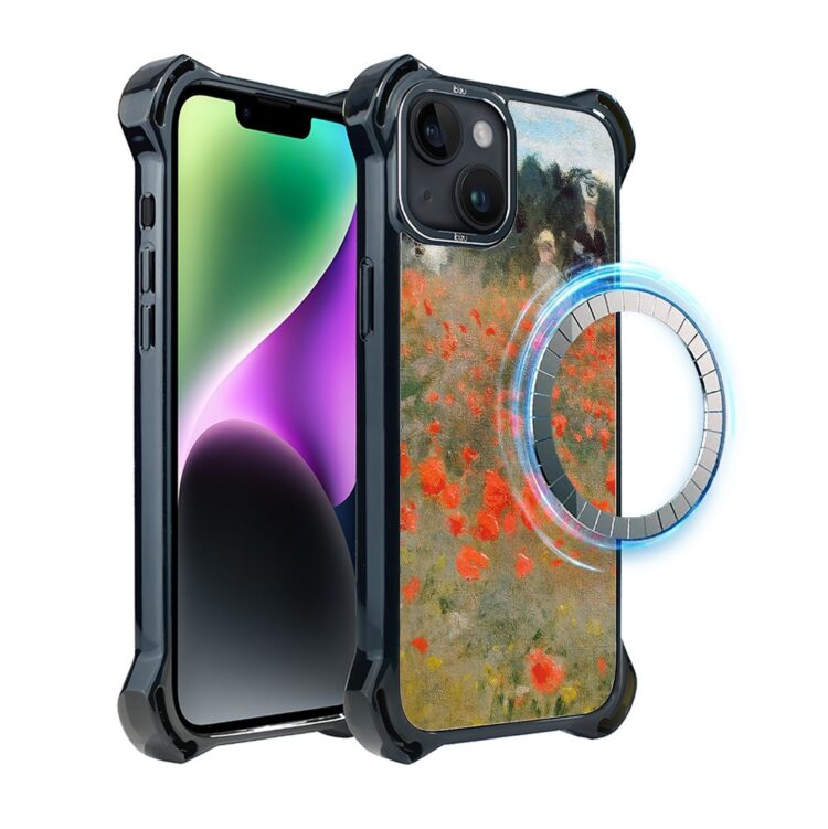 Etui do iPhone 14 Plus, Ibizu DropGuard Ultra z MagSafe, Claude Monet, pole maków (1)