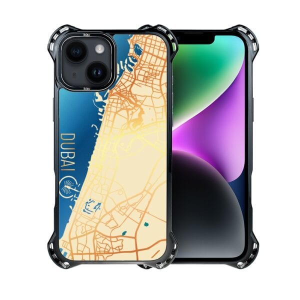 Etui do iPhone 14 Plus, Ibizu DropGuard Ultra z MagSafe, Dubai mapa (1)