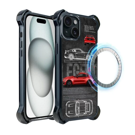 Etui do iPhone 15 IBIZU DropGuard Ultra z MagSafe, TechDrive, GT V8 “Coyote”, nowe (8)