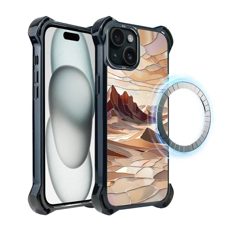 Etui do iPhone 15, Ibizu DropGuard Ultra z MagSafe, Barwy Szkła, Pustynny spokój (3)