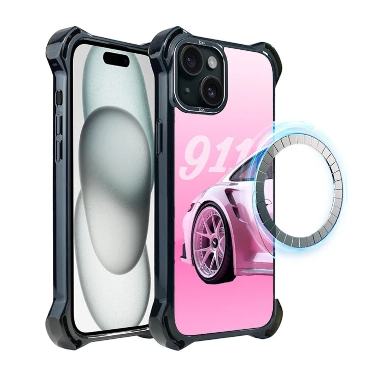 Etui do iPhone 15, Ibizu DropGuard Ultra z MagSafe, TechDrive, 911 różowe (2)