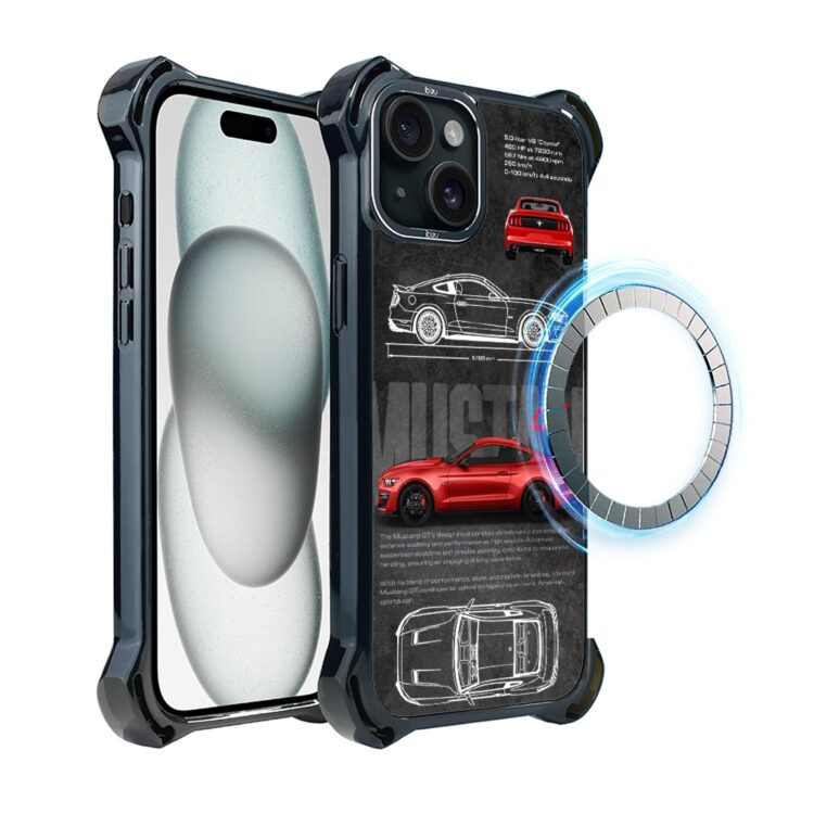 Etui do iPhone 15, Ibizu DropGuard Ultra z MagSafe, TechDrive, Mustang (3)