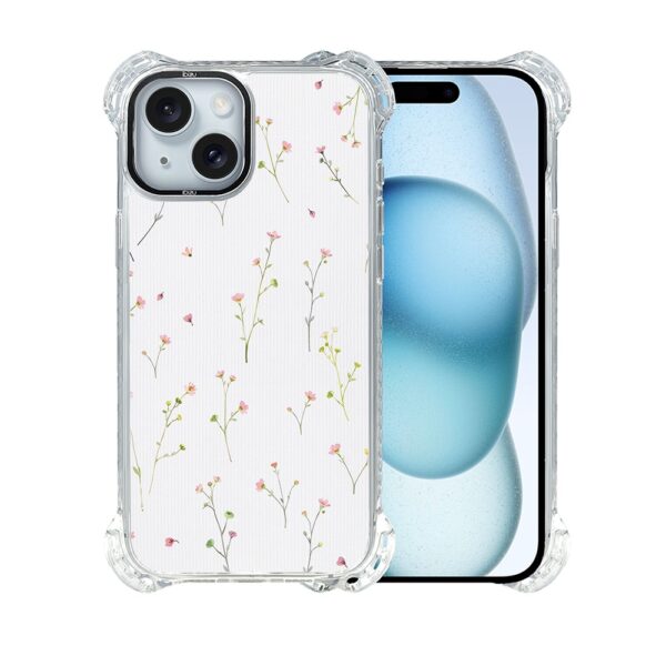 Etui do iPhone 15, Ibizu DropGuard Ultra z MagSafe, drobne różowe kwiatki (4)