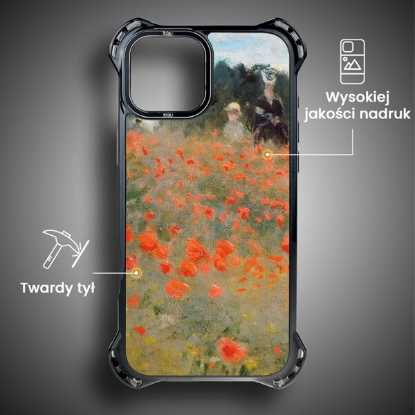 Etui do iPhone 15 Plus, Ibizu DropGuard Ultra z MagSafe, Claude Monet, pole maków (1)