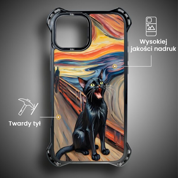 Etui do iPhone 15 Plus, Ibizu DropGuard Ultra z MagSafe, Edvard Munch, krzyk kota (1)