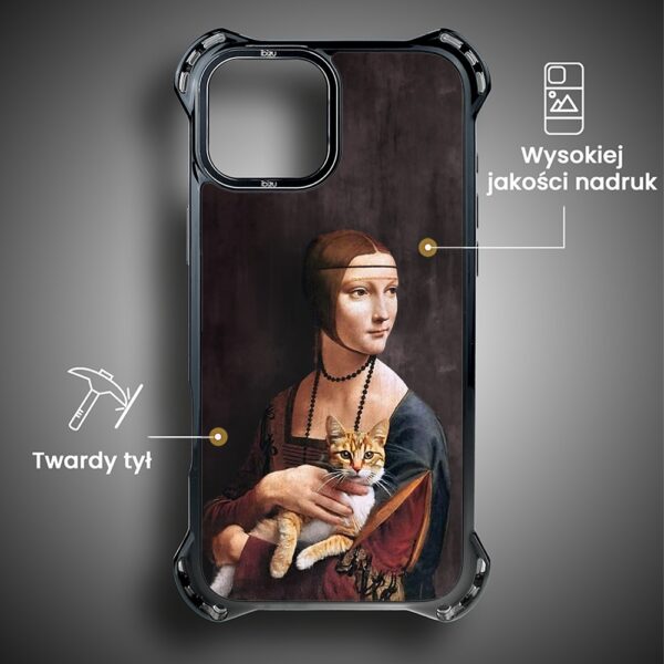 Etui do iPhone 15 Plus, Ibizu DropGuard Ultra z MagSafe, Leonardo Da Vinci, dama z kotem (1)