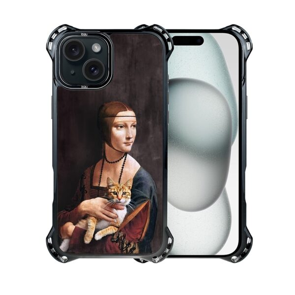 Etui do iPhone 15 Plus, Ibizu DropGuard Ultra z MagSafe, Leonardo Da Vinci, dama z kotem (8)