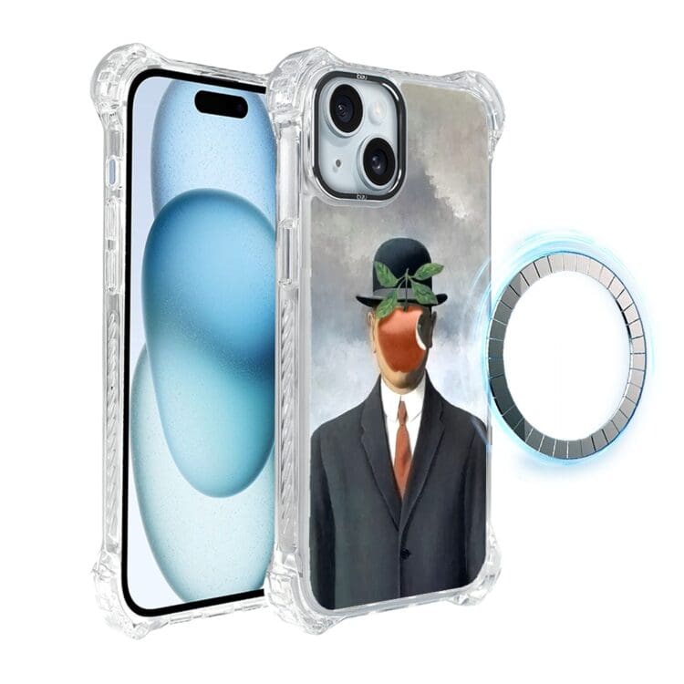 Etui do iPhone 15 Plus, Ibizu DropGuard Ultra z MagSafe, Rene Magritte, syn człowieczy - główna