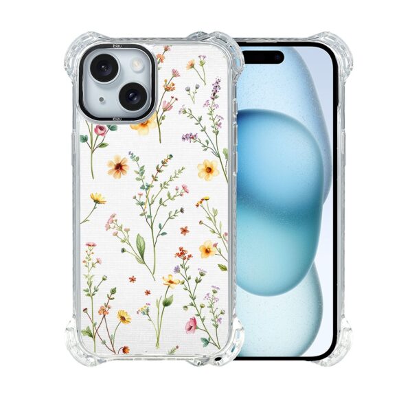 Etui do iPhone 15 Plus, Ibizu DropGuard Ultra z MagSafe, kwiaty różnokolorowe na jasnym tle (7)