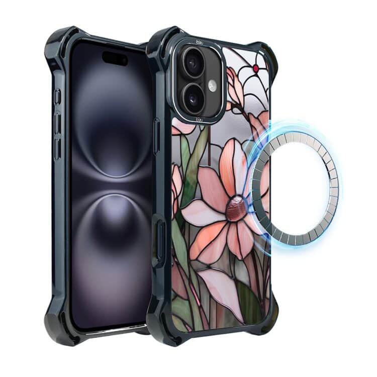 Etui do iPhone 16, Ibizu DropGuard Ultra z MagSafe, Barwy Szkła, Różowa magnolia (3)