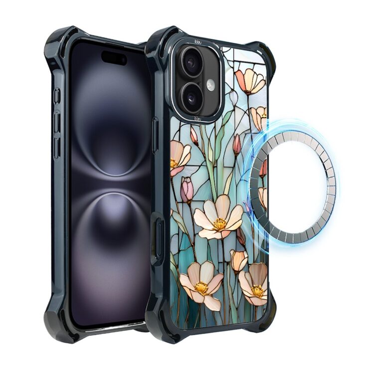 Etui do iPhone 16, Ibizu DropGuard Ultra z MagSafe, Barwy Szkła, Szept kwiatów polnych (3)