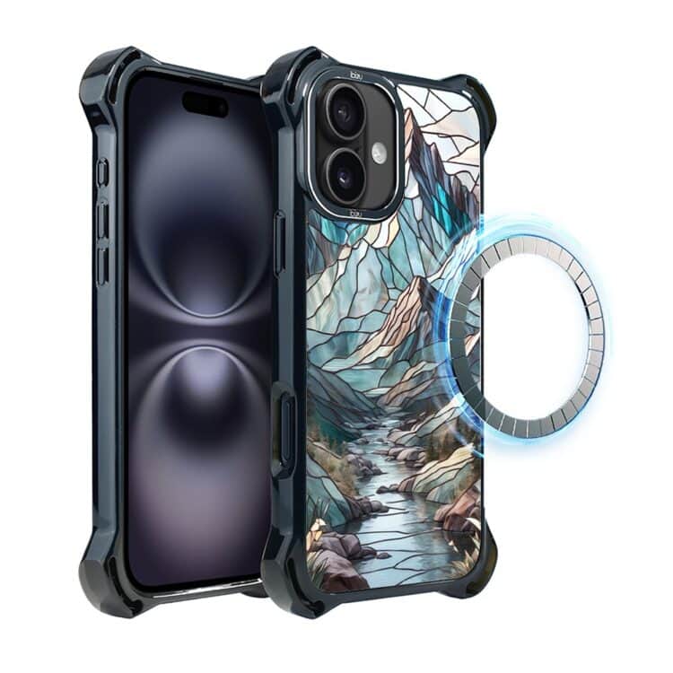 Etui do iPhone 16, Ibizu DropGuard Ultra z MagSafe, Barwy Szkła, górski potok (6)