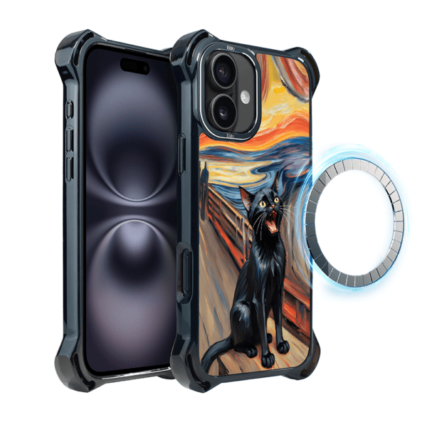 Etui-do-iPhone-16-Ibizu-DropGuard-Ultra-z-MagSafe-Edvard-Munch-krzyk-kota-pop