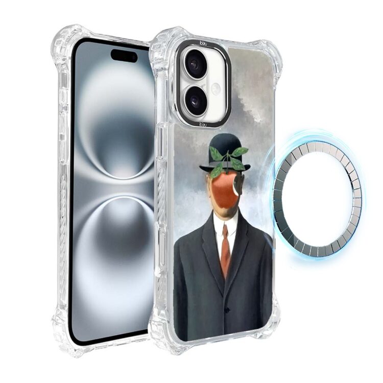 Etui-do-iPhone-16-Ibizu-DropGuard-Ultra-z-MagSafe-Rene-Magritte-syn-czlowieczy-pop
