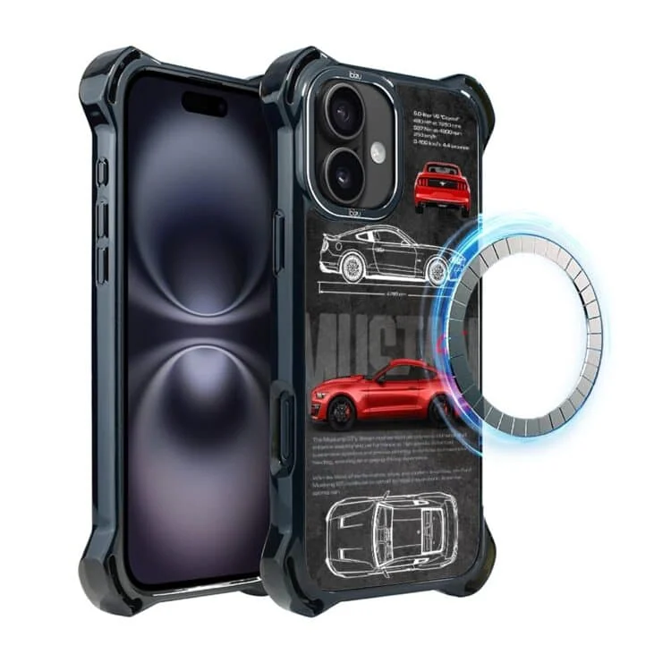 Etui do iPhone 16, Ibizu DropGuard Ultra z MagSafe, TechDrive, Mustang (3)