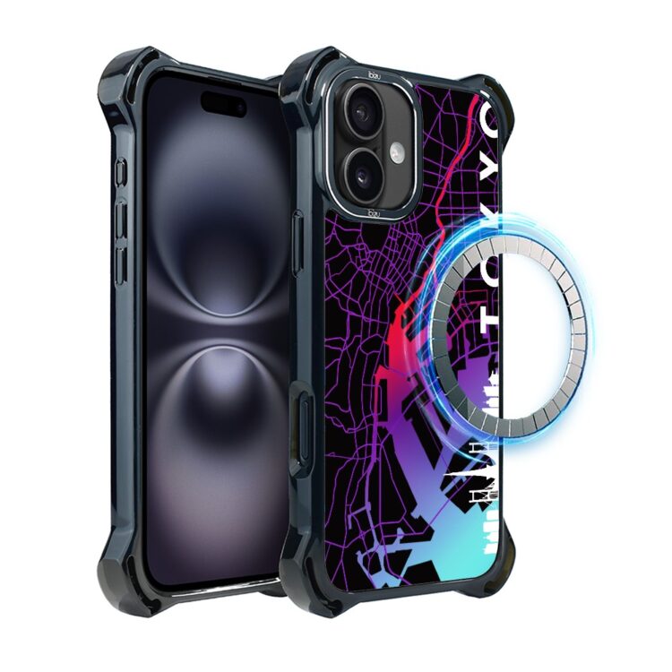 Etui do iPhone 16, Ibizu DropGuard Ultra z MagSafe, Tokyo mapa (3)