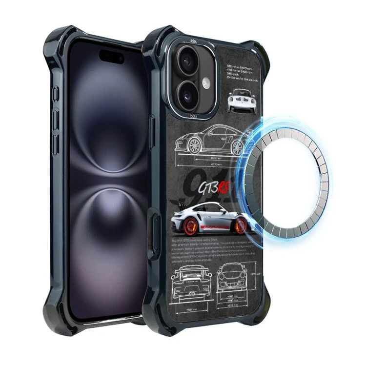 Etui do iPhone 16, Ibizu DropGuard Ultra z MagSafe, samochody, Porsche 911 (2)