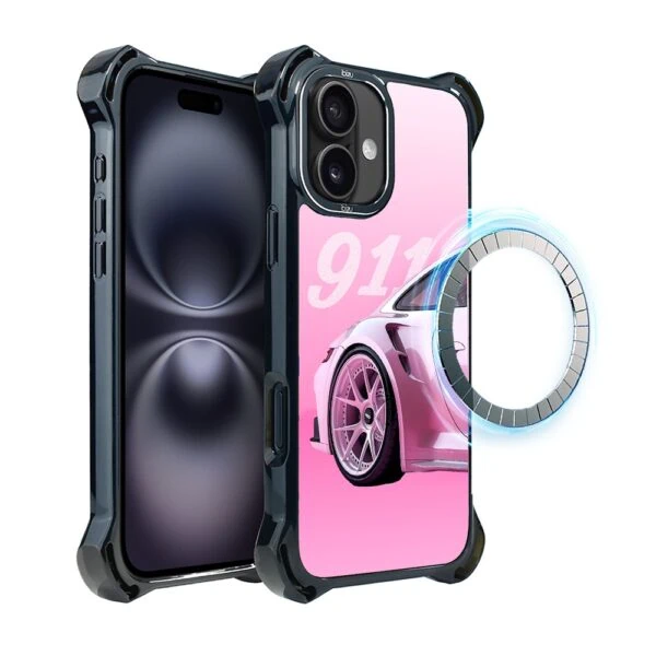Etui do iPhone 16 Plus, Ibizu DropGuard Ultra z MagSafe, TechDrive, 911 różowe (2)