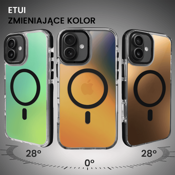 Etui do iPhone 16 Plus Sunrise Fusion Grip z MagSafe, nieślizgające, metalowa osłona, czarne (9)