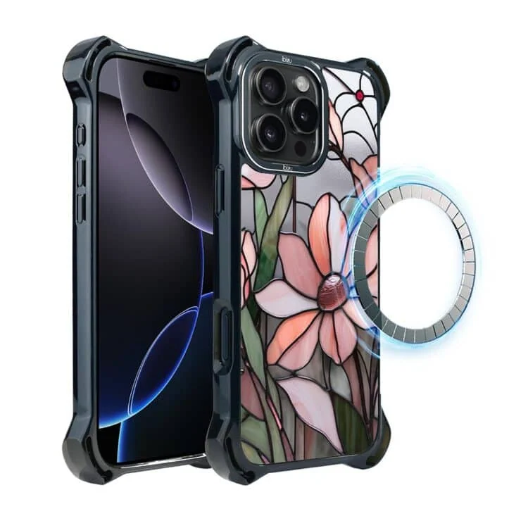 Etui do iPhone 16 Pro, Ibizu DropGuard Ultra z MagSafe, Barwy Szkła, Różowa magnolia (4)