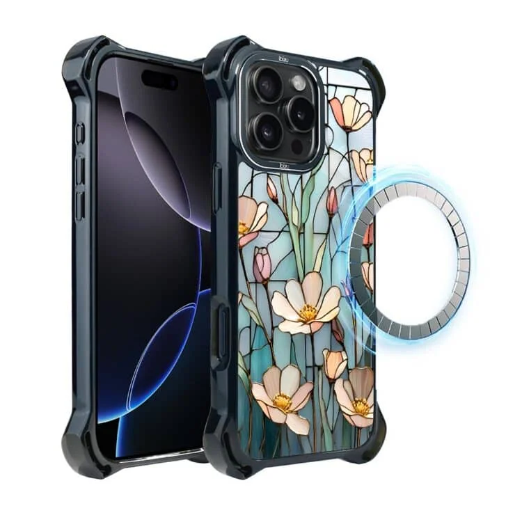 Etui do iPhone 16 Pro, Ibizu DropGuard Ultra z MagSafe, Barwy Szkła, Szept kwiatów polnych (4)