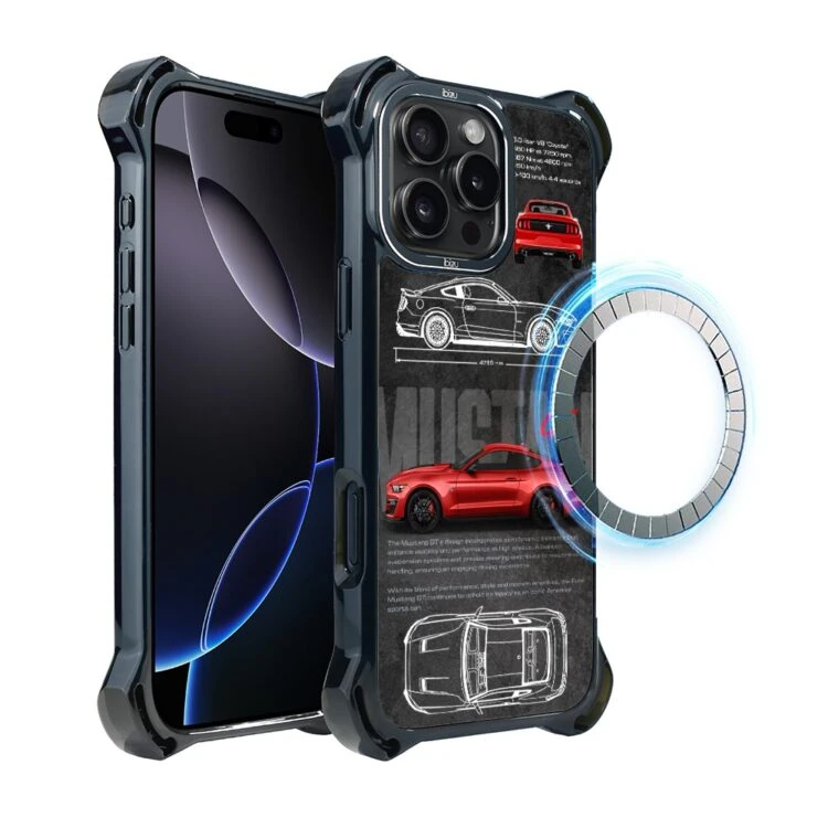 Etui do iPhone 16 Pro, Ibizu DropGuard Ultra z MagSafe, TechDrive, Mustang (4)