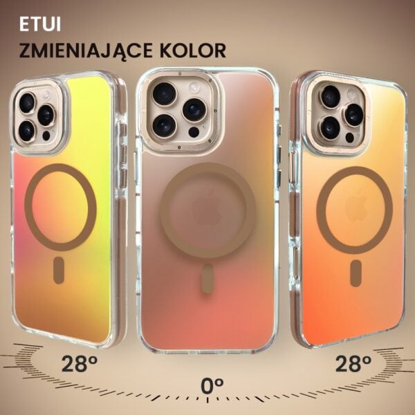 Etui do iPhone 16 Pro Max Gold Crown, cienkie z MagSafe, zmieniające kolor, tytan pustynny (2)