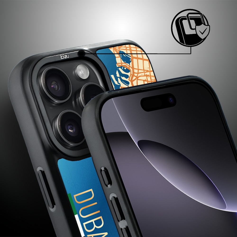 Etui do iPhone 16 Pro Max IBIZU DropGuard Matt z MagSafe, Mapy Świata, Dubai (5)